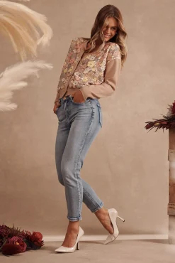 Online Ace Mid Rise Straight Leg Jean In Mid Blue Denim Bottoms|Denim