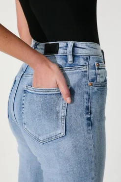 Online Ace Mid Rise Straight Leg Jean In Mid Blue Denim Bottoms|Denim