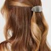 New Aces Metal Oval Hair Clip In Silver Hair Accessories