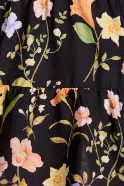 Hot Adara Dress in Black with Multi Floral Dresses|Casual