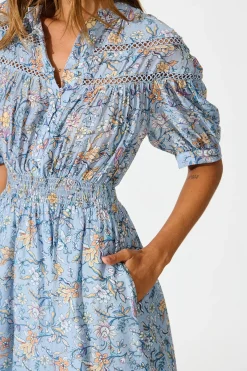 New Addison Dress in Blue Multi Dresses|Casual