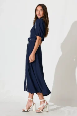 Online Adore Maxi Shirt Dress in Navy Dresses|Casual