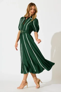 Fashion Adore Maxi Shirt Dress in Emerald Green Dresses|Casual