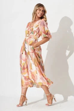 Online Adrina Maxi Dress In White With Multi Floral Dresses|Party