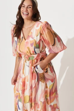 Online Adrina Maxi Dress In White With Multi Floral Dresses|Party