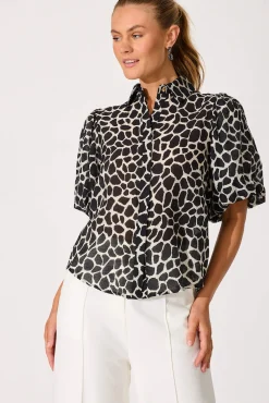 Online Aeryn Shirt In Black And White Print Tops|Party & Occasion