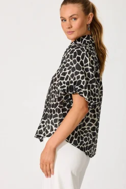 Online Aeryn Shirt In Black And White Print Tops|Party & Occasion