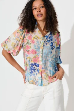 Hot Aeryn Shirt In Vintage Floral Print Tops|Party & Occasion