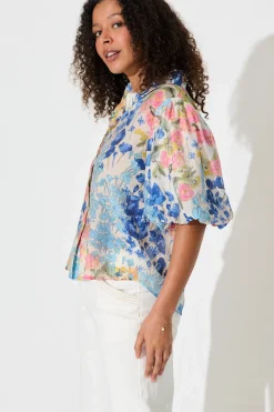 Hot Aeryn Shirt In Vintage Floral Print Tops|Party & Occasion