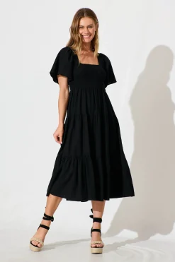 Online Akino Midi Dress in Black Dresses|Casual