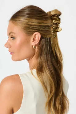 Online Alanis Hair Claw in Gold Hair Accessories