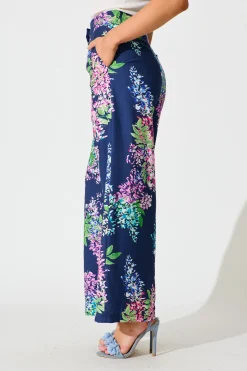 Sale Aldridge Pant Navy Wisteria Print Bottoms|Pants