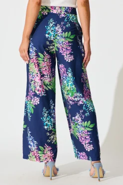 Sale Aldridge Pant Navy Wisteria Print Bottoms|Pants