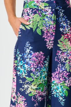 Sale Aldridge Pant Navy Wisteria Print Bottoms|Pants