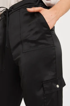 Best Alexa Silky Cargo Pant Black Bottoms|Pants