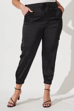 Best Alexa Silky Cargo Pant Black Bottoms|Pants