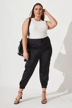 Best Alexa Silky Cargo Pant Black Bottoms|Pants