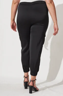 Best Alexa Silky Cargo Pant Black Bottoms|Pants