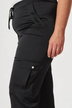 Best Alexa Silky Cargo Pant Black Bottoms|Pants