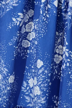 Fashion Alice Maxi Dress in Blue with White Floral Dresses|Casual