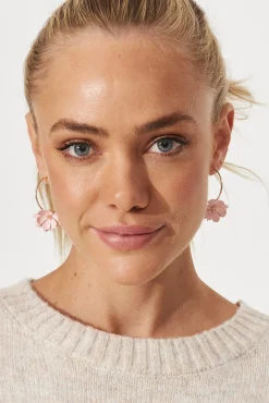 Fashion Allanis Hoop Earrings In Pink Jewellery