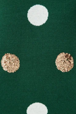 New Almeria Knit In Emerald With Sequin Spot Wool Blend Knitwear|Knitwear