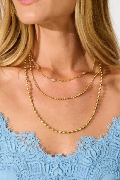 Discount Alpha Layered Necklace in 18K Gold Plated Jewellery