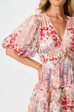 Sale Amalie Midi Dress In Blush Multi Floral Dresses|Casual