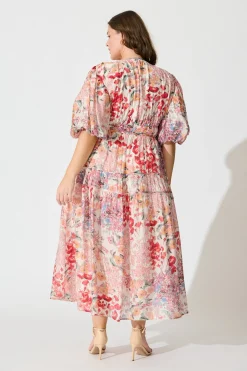 Sale Amalie Midi Dress In Blush Multi Floral Dresses|Casual