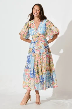 New Amalie Midi Dress In Vintage Floral Print Dresses|Casual