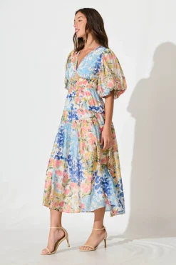 New Amalie Midi Dress In Vintage Floral Print Dresses|Casual