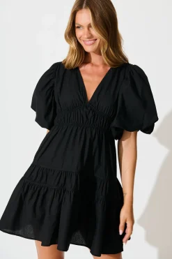 Discount Amarusso Dress in Black Cotton Dresses|Casual