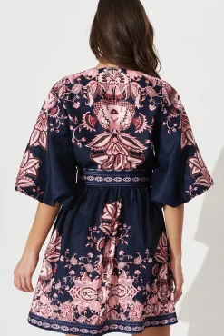 Discount Amira Shirt Dress In Navy With Blush Floral Dresses|Casual