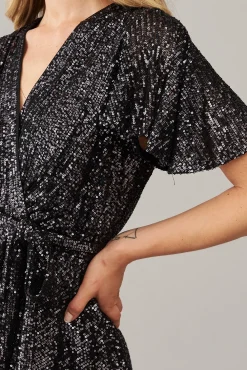 Discount Amoretto Dress In Pewter Sequin Dresses|Party