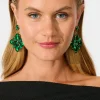 Fashion Anita Stud Drop Flower Earrings in Emerald Stone Jewellery