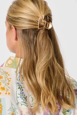 Outlet Ann Heart Hair Claw in Gold Hair Accessories