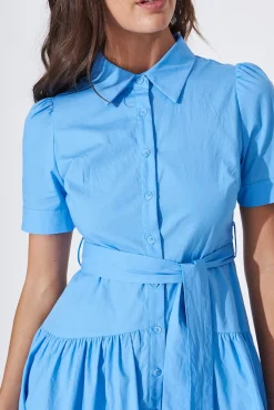 Hot Annmarie Midi Shirt Dress In Blue Dresses|Casual
