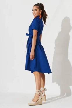 Clearance Annmarie Midi Shirt Dress In Royal Blue Dresses|Casual