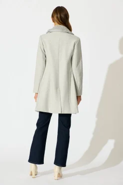 Online Aretha Coat in Light Grey Marle Outerwear|Outerwear