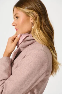 New Aretha Coat in Pink Marle Outerwear|Outerwear