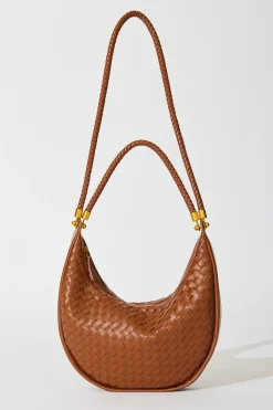 Hot Aries Woven Hobo Bag in Brown PU Bags