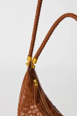 Hot Aries Woven Hobo Bag in Brown PU Bags