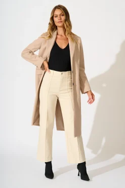 Clearance Athena Coat in Light Blush Herringbone Outerwear|Outerwear