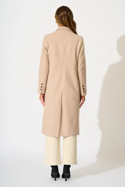 Clearance Athena Coat in Light Blush Herringbone Outerwear|Outerwear
