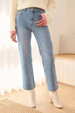 New Atwood High Rise Relaxed Leg Jean In Light Blue Denim Bottoms|Pants