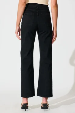 Fashion Atwood High Rise Relaxed Leg Jean in Black Denim Bottoms|Pants
