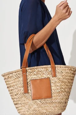 Hot August + Delilah Joscelin Straw Bag In Tan Bags