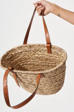 Hot August + Delilah Joscelin Straw Bag In Tan Bags
