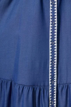 Discount Aurora Midi Shirt Dress In Blue With White Contrast Stitch Dresses|Casual
