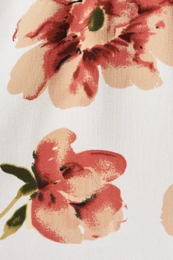 Fashion Ava Dress In White With Rust Floral Dresses|Casual